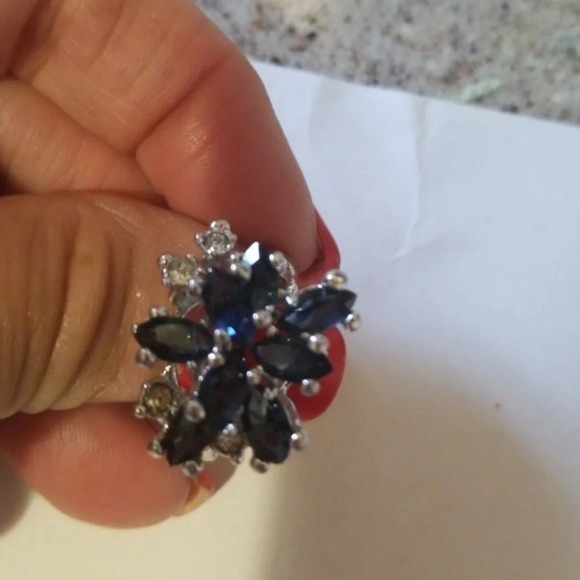 Vintage sapphire 12kt‎ statement ring 7.5 - Picture 7 of 9